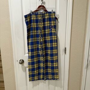 NHL Blue and Yellow Plaid pajama pants